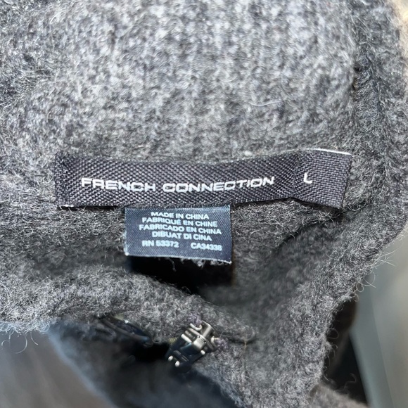 French Connection Men’s quarter zip wool sweater; size L - Picture 2 of 4